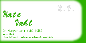 mate vahl business card